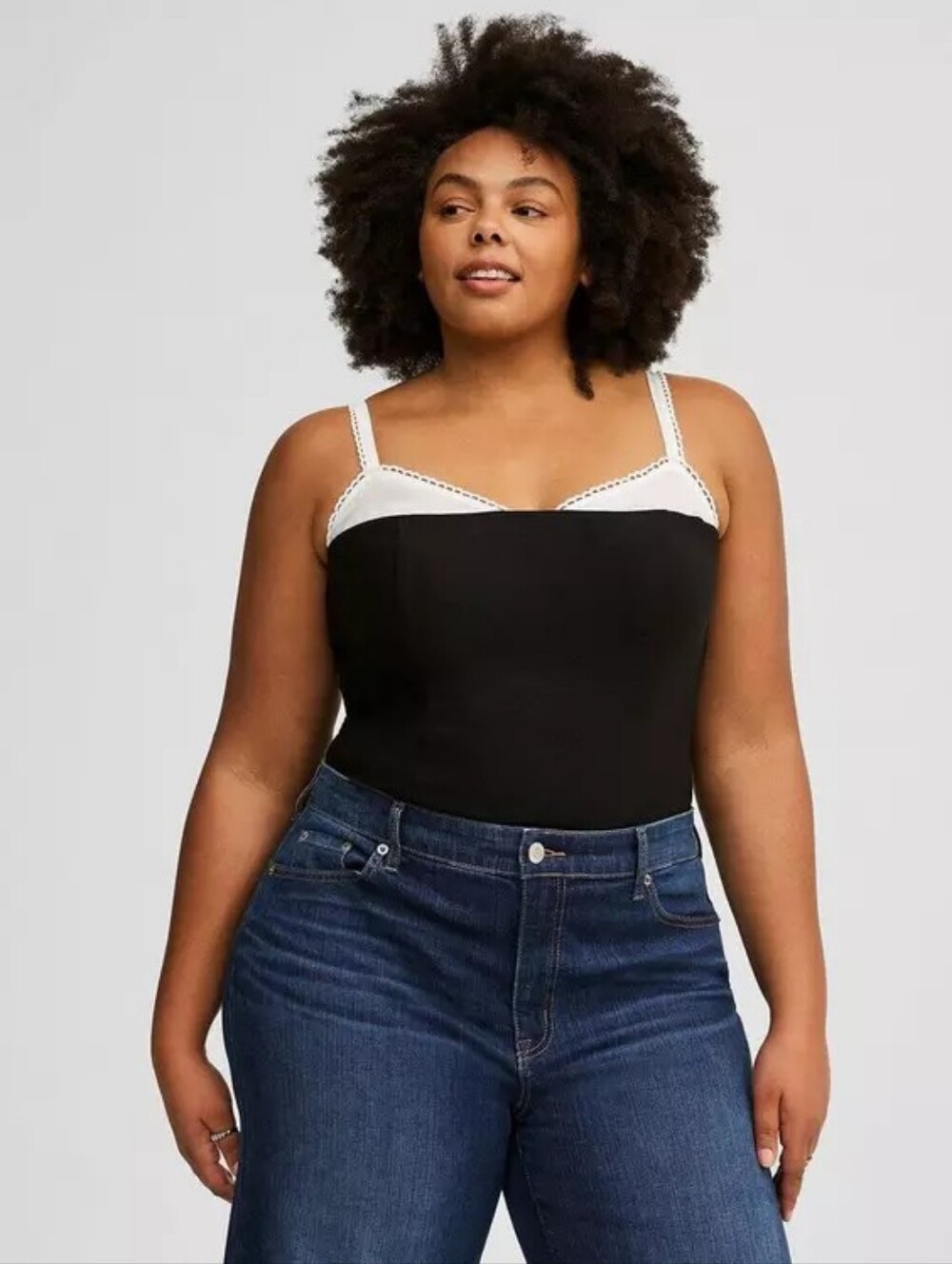 Torrid Bengaline Black & White Bustier Cami Top Women's Plus Size 3X